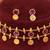 Gold plated ruby pink floral coined choker set