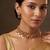Gold plated pink stones choker set