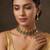 Gold plated mint green coined choker set