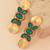 Gold plated mint green coined choker set