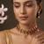 Gold plated multicolor coined choker set