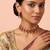 Gold plated pink beaded coined choker set