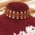 Gold plated pink beaded coined choker set