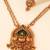 Gold plated green stones laxmi haar necklace set