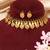 Gold plated maroon stones coined choker set