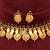 Gold plated maroon stones coined choker set