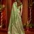 olive silk blend swarovski work festive wear saree