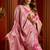 baby pink silk blend swarovski work festive wear saree