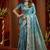 sky blue silk blend swarovski work festive wear saree