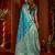 sky blue silk blend swarovski work festive wear saree