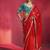 Blood red fancy soft shimmering sequin stone work party wear saree