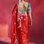Blood red fancy soft shimmering sequin stone work party wear saree