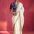 White fancy soft shimmering sequin stone work party wear saree