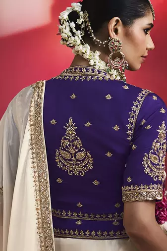 White fancy soft shimmering sequin stone work party wear saree