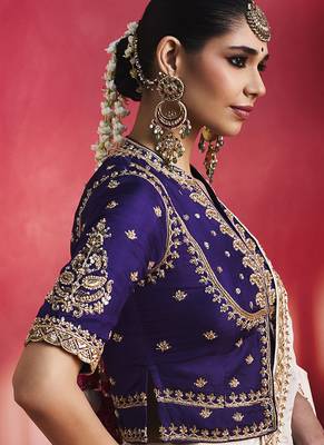 White fancy soft shimmering sequin stone work party wear saree 4