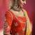 Orange fancy soft shimmering sequin stone work party wear saree