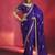 Navy blue fancy soft shimmering sequin stone work party wear saree