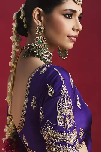 Navy blue fancy soft shimmering sequin stone work party wear saree