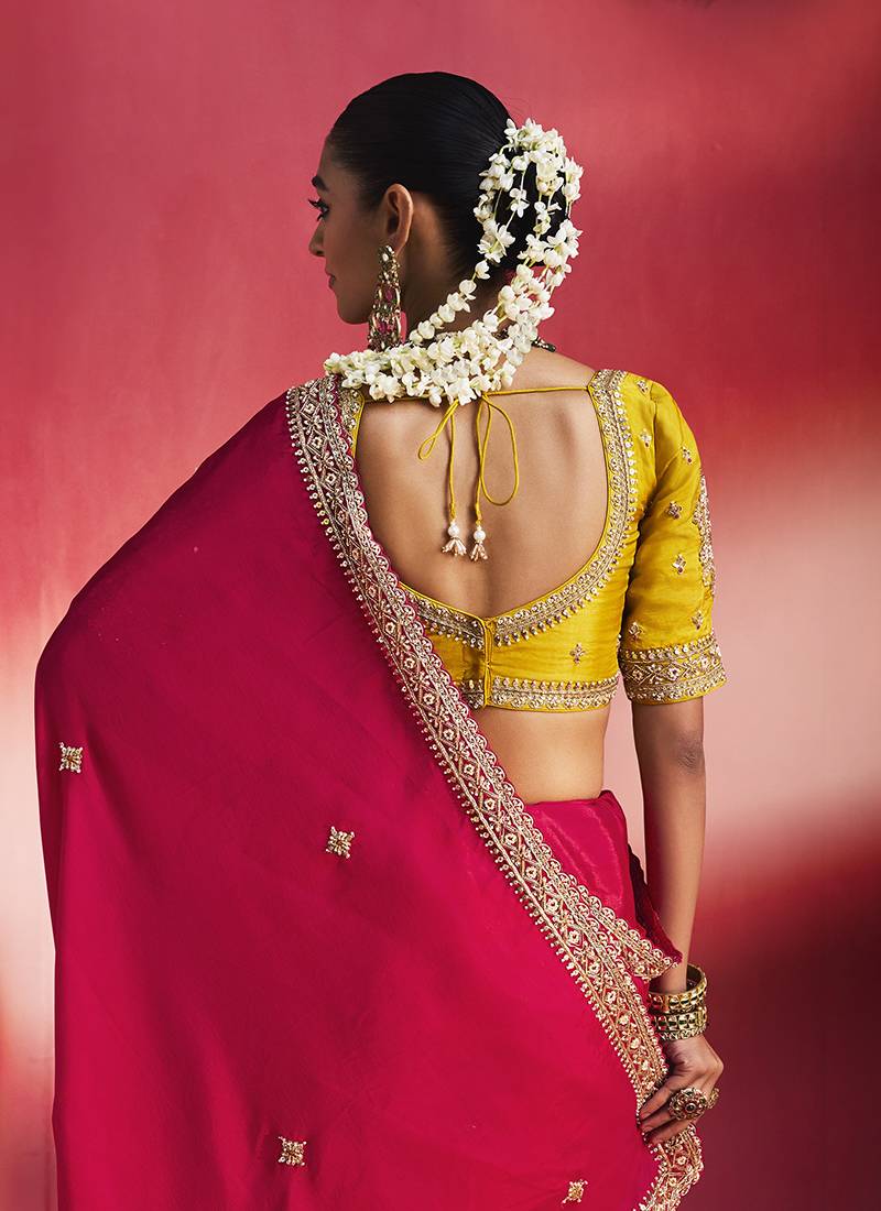 Red fancy soft shimmering sequin stone work party wear saree