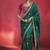 Green fancy soft shimmering sequin stone work party wear saree