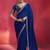 Navy blue fancy soft shimmering sequin stone work party wear saree