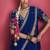 Navy blue fancy soft shimmering sequin stone work party wear saree
