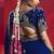 Navy blue fancy soft shimmering sequin stone work party wear saree