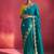 Peacock blue fancy soft shimmering sequin stone work party wear saree
