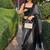 Black color art silk blend sarees with blouse