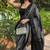 Black color art silk blend sarees with blouse