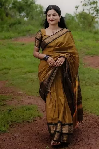 Yollow Black color art silk blend sarees with blouse