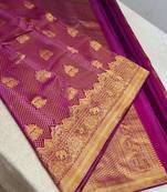 Pink color art silk blend sarees with blouse