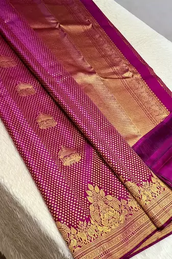 Pink color art silk blend sarees with blouse