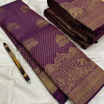 Wine color art silk blend sarees with blouse 4