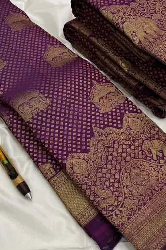 Wine color art silk blend sarees with blouse