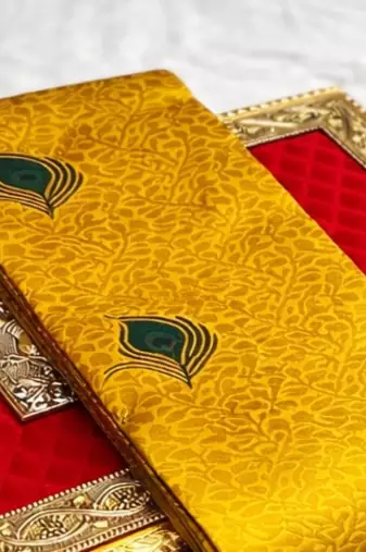 Yellow Green color art silk blend sarees with blouse