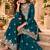 Teal wedding collection chinon silk full stitched suits free size upto size 44