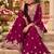 Magenta wedding collection chinon silk full stitched suits free size upto size 44