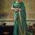 turquoise silk blend with handloom weaving festive wear saree