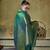 turquoise silk blend with handloom weaving festive wear saree