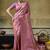onion pink silk blend with handloom weaving festive wear saree