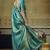 sky blue pink silk blend with handloom weaving festive wear saree