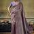 gray pink silk blend with handloom weaving festive wear saree