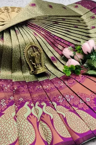 Multy color art silk blend sarees with blouse