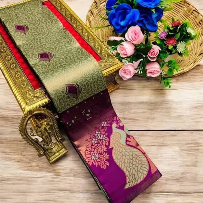 Multy color art silk blend sarees with blouse