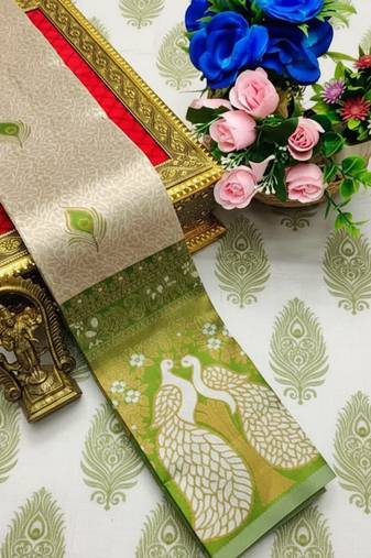 Multy color art silk blend sarees with blouse