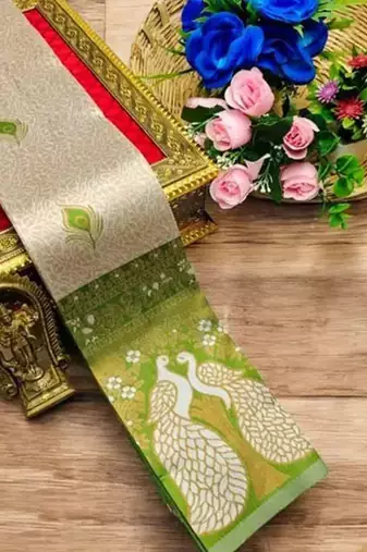 Multy color art silk blend sarees with blouse