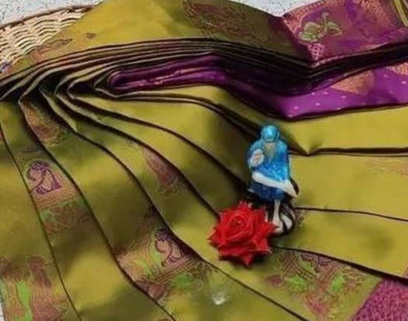 Parot Green Rani color art silk blend sarees with blouse
