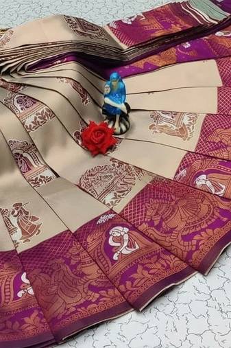 Multy color art silk blend sarees with blouse