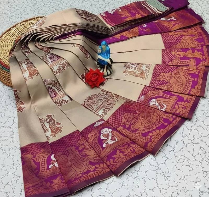 Multy color art silk blend sarees with blouse